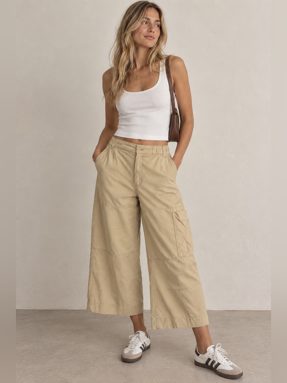 Anthropologie Maeve Gardener Culottes High Waist Wide Leg Ivory Medium